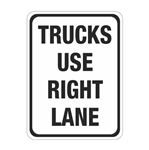 Trucks Use Right Lane Sign 18"x24"